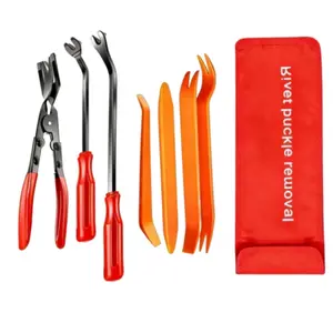 8-Piece Automatic Clamp Kit & Fastener Removal Tool Set, Car Decoration Rivet Remover Pry Bar Repair Kit, Includes Door Panel Storage Bag, Car Repair Tools Automotive Repair Tools