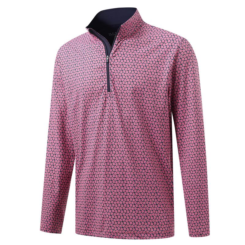MAELREG Men’s Quarter Zip Pullover, Stylish Long Sleeve Golf Sweatshirt, Lightweight Printed Top, Casual Fashion Athletic Wear