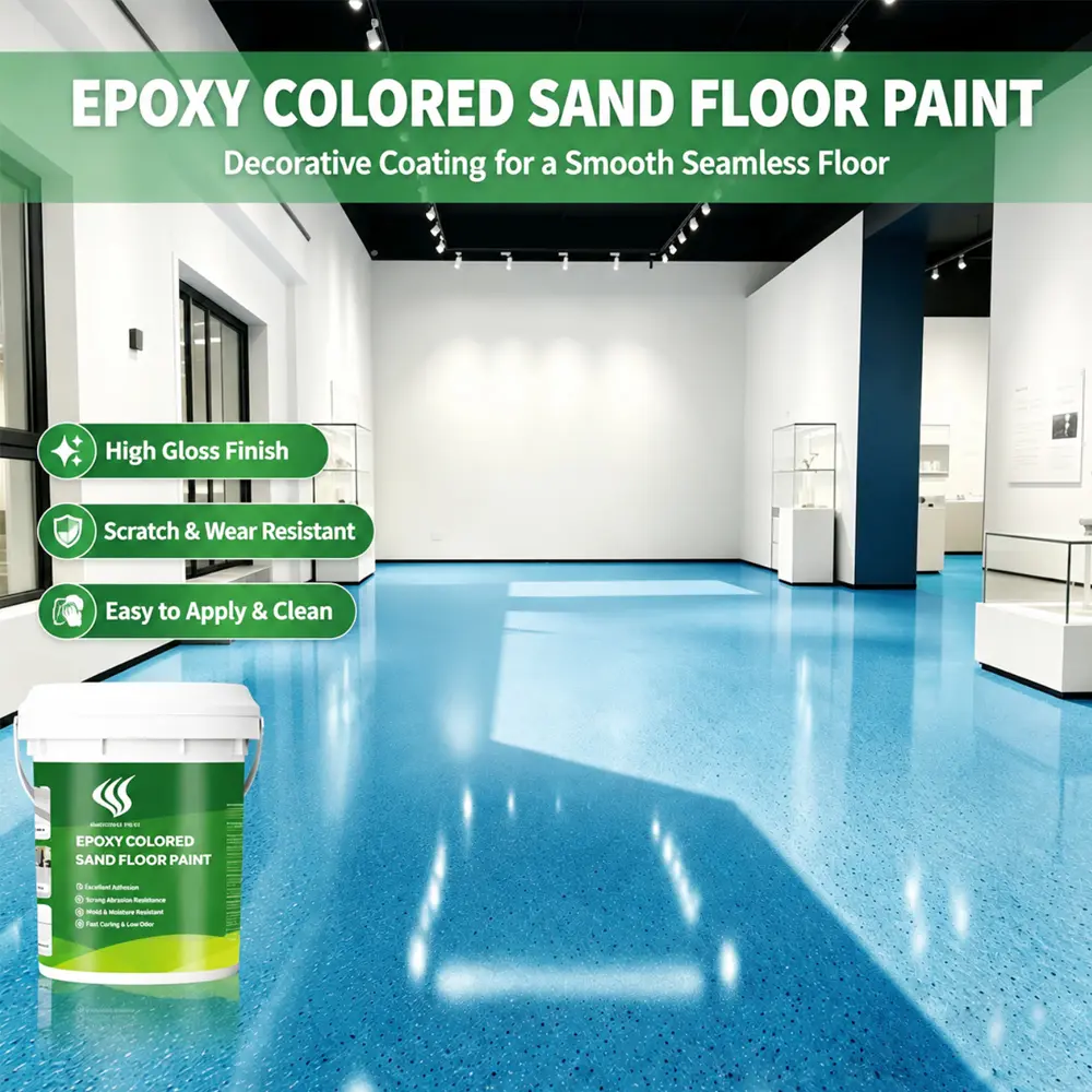 Sapphire Blue High Gloss Self-Leveling Epoxy Floor Paint Kit , 3 Gallon, 100 Sq.Ft Coverage，Heavy-Duty Anti-Scratch Epoxy Paint，Waterproof Anti-Scratch Concrete Coating for Garage, Yard, Living Room, Showroom, Factory & Workshop