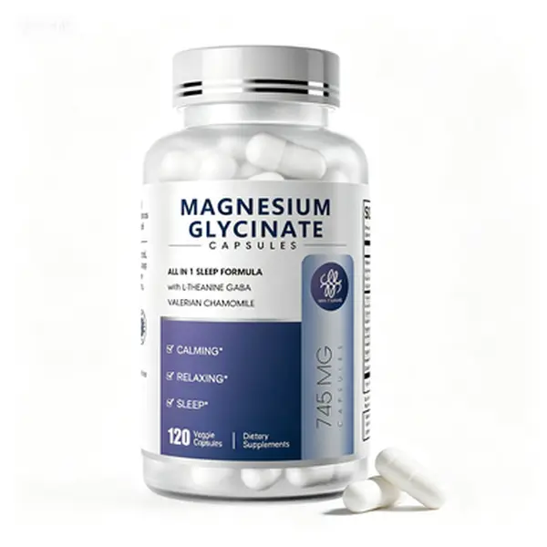 iMATCHME Magnesium Glycinate 850mg Capsules, Complex Blend with L-Theanine, GABA and Chamomile, High Absorption, Vegan, 120 Count for Adults