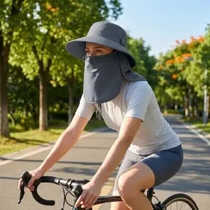 All-around upgraded ice silk sun protection hat for women, summer outdoor breathable face mask and neck protector, integrated UV protection sun hat