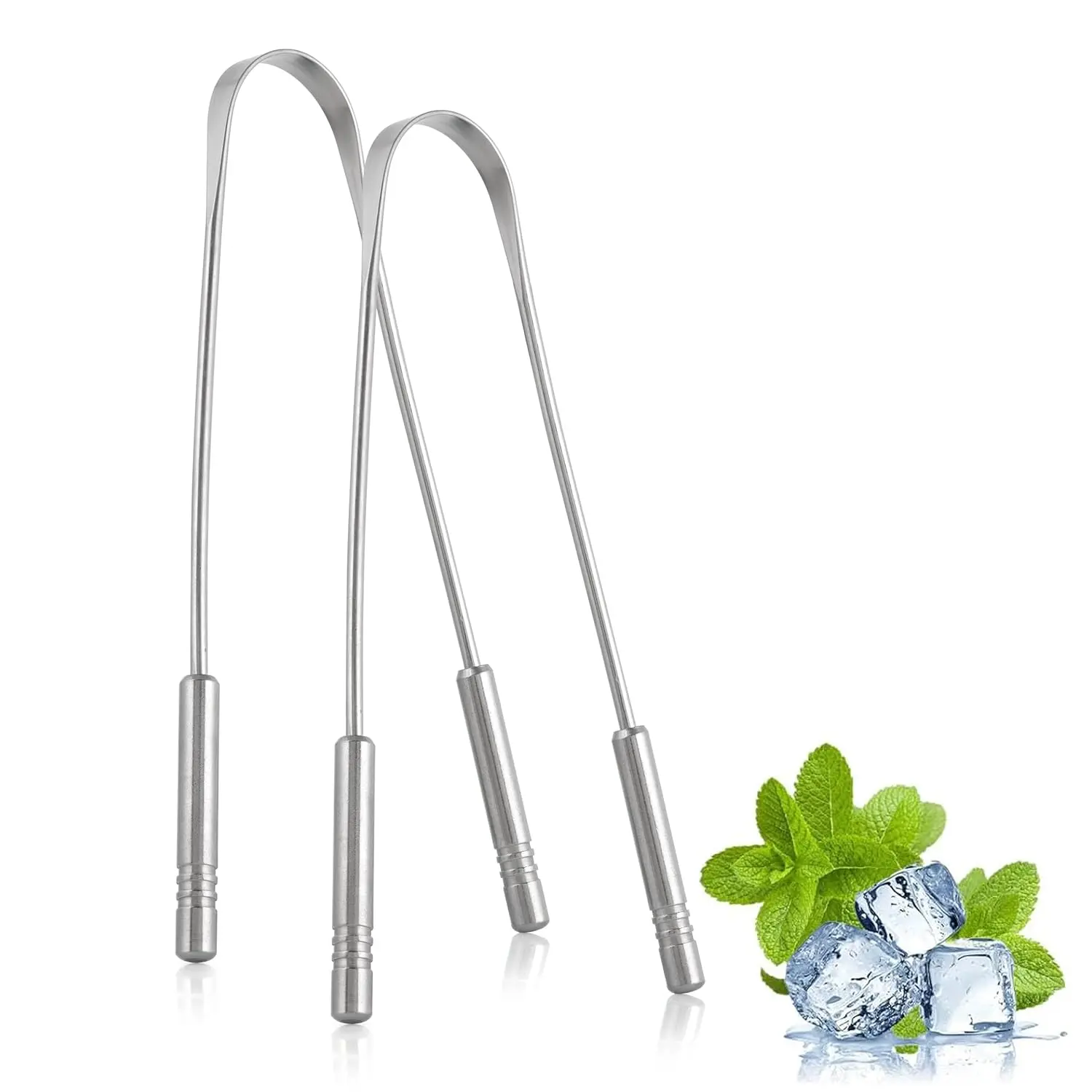 Tongue Scraper for Adults (2 Pack), 100% Copper, Tongue Scrubber, Easy to Use, Tongue Cleaner, Reduce Bad Breath, for Oral Care & Hygiene