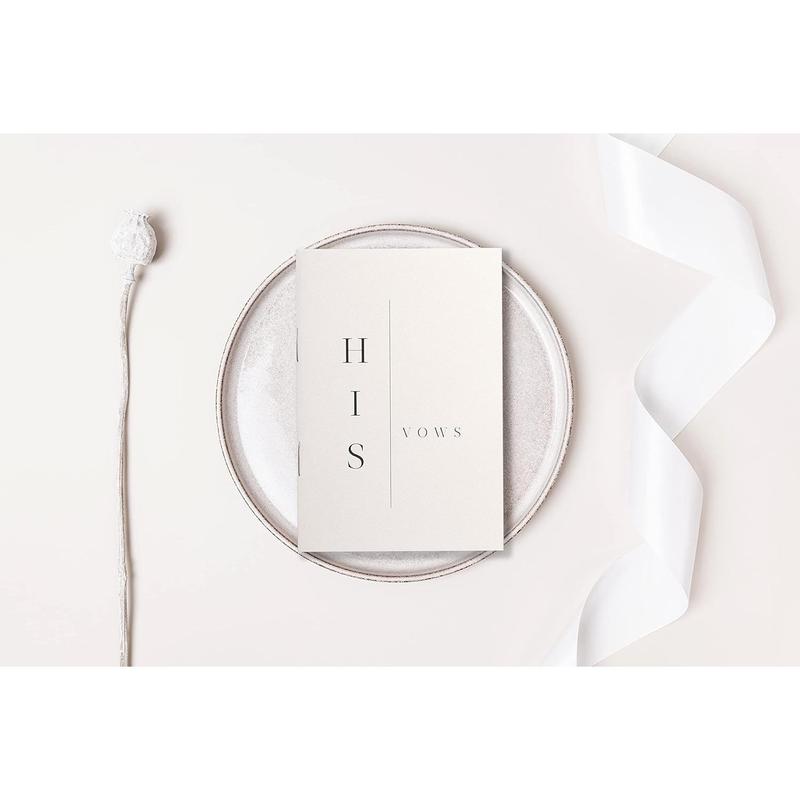 Modern Wedding Vow Books His and Hers - Bride and Wedding Notebook with 28 Pages - 5,9" x 3.9"- Great for Vow Renewal - Bridal Shower Gifts – Booklet - Bonus Time Capsule Love