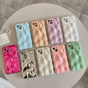 3D Bubble Wave Pattern Phone Case For iPhone 17 Air 16 15 14 13 12 11 Pro Max 14promax 14pro Soft Shockproof Back Cover