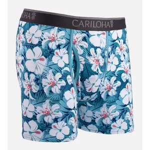 Bamboo Boxer Briefs - Blue Hibiscus