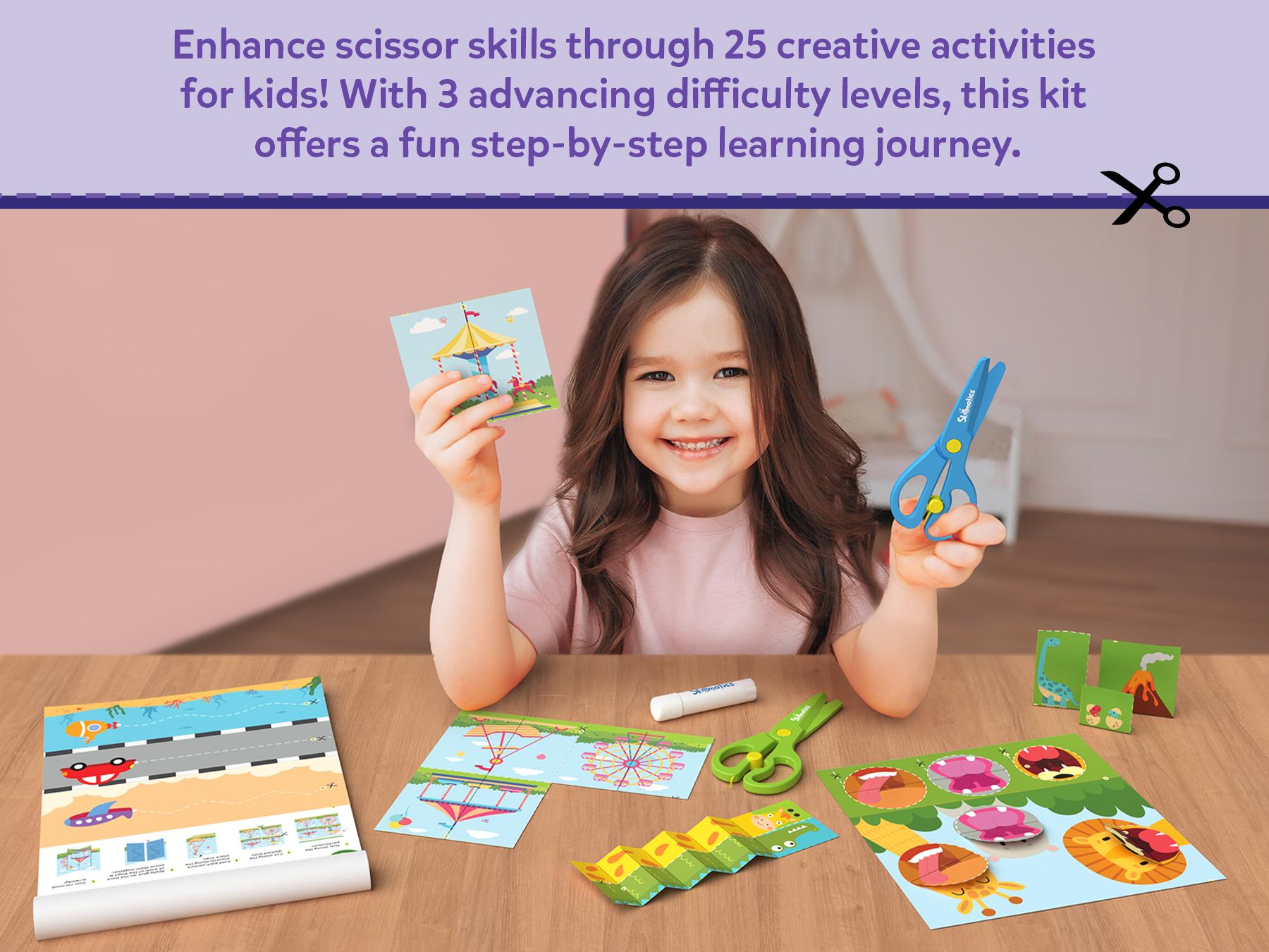 Skillmatics Snip, Snip - Art & Craft Activity, Practice Scissor Skills, Craft Kits, Gifts for Toddlers, Girls & Boys Ages 3 to 7 paper crafts