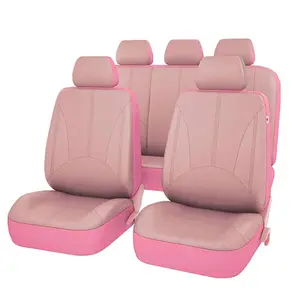 PVC Leather Universal Car Seat Cover Full Set Front Rear Cover Breatherable Fit Solid Bench For Most Cars Trucks SUVs