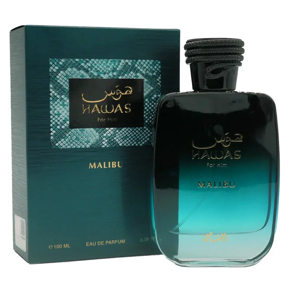 Hawas Malibu by Rasasi – Eau de Parfum 100ml (3.4 oz) for Women & Men, Tropical, Subtle Spices Hawas Malibu by Rasasi – Eau de Parfum 100ml (3.4 oz) for Women & Men, Tropical, Subtle Spices