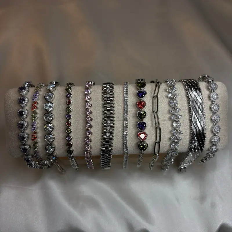 White Gold-Plated Bracelets