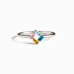 Baguette Gemstone Eternity Sparkle Radiance Ring