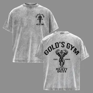 Heavy Duty Gold's Gym Oversize Washed T-Shirt for Men - Premium Gym Apparel and Workout Wear, Ideal Training Top, Aesthetic Shirt to Boost Discipline, Strength, and Focus Menswear Tshirt Streetwear Crewneck Casual Oversized Tropical Wetsuit