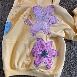 Y2K fashion patch embroidery sports hip-hop hoodie street retro high-quality couple casual daily versatile long sleeved hoodie.Aa