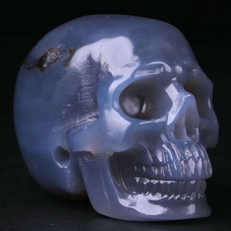 2.0 " Mozambique Agate Carved Crystal Skull,Super Realistic, Crystal Healing