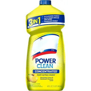 l Power Clean Multi-Surface Cleaner, 2x Concentrated Pour, Sparkling Lemon & Sunflower Essence scent, 48 Fl Oz