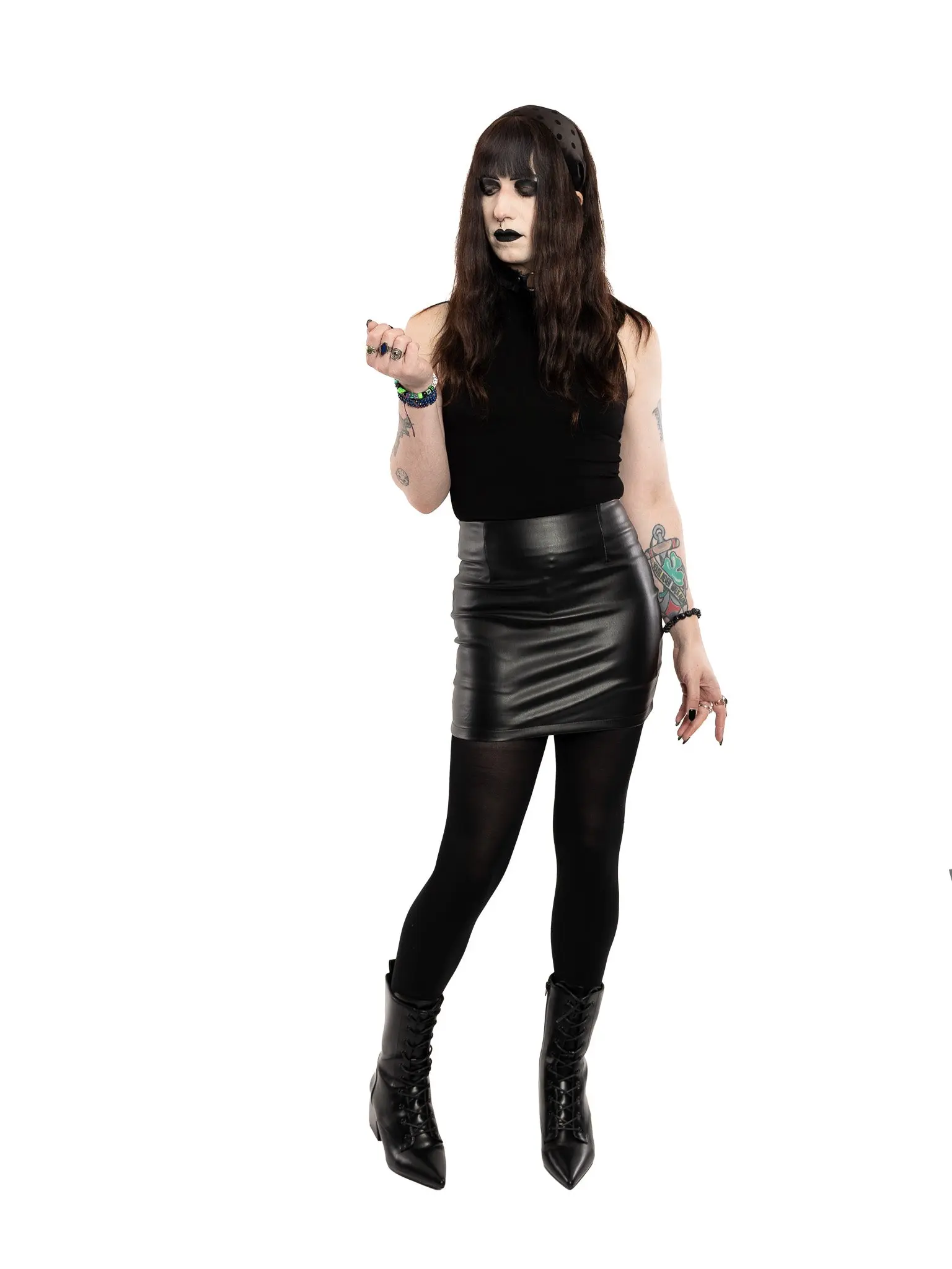 Harley Faux Leather Mini Pencil Skirt