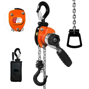 Manual Mini Lever Chain Hoist - 1/4 Ton 550LBS 5FT, Lever Bolck Chain Puller Come Along Winch, Alloy Steel G80 Chain Ratchet with 2 Duty Hooks,Portable and Smooth, for Factory Garages and Open-Air.