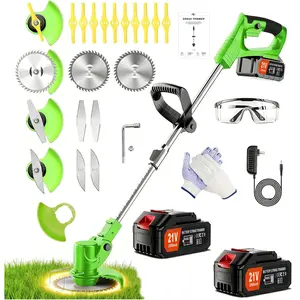 Weed Wacker - Cordless Electric Weed Trimmer with 2x2000mAh .3 in 1 Stringless Lightweight Weed /Grass /Lawn Edger.There are 4 Different ,Suitable for Gardens, patios.