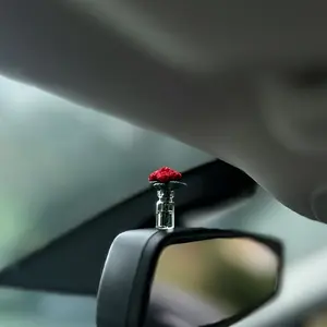 Mini Rose Car Decoration, Elegant Luxury Anti-Slip Center Console Ornament, Exclusive Women's Car Accessory, Vehicle