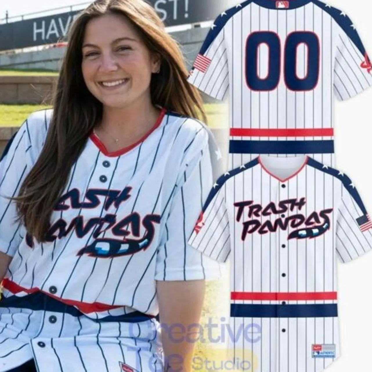 Rocket City Trash Pandas America’s 250th Baseball Jersey 5ZF O6V
