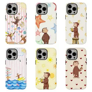 Whimsical Summer Phone Case,Curious George Beach Aesthetic Cover,For iPhone 17 Pro Max 16 15 14 13 12 11 for Samsung S21 S22 S23 S24 S25 Phone Case|Gift for him and her,Phone Accessories