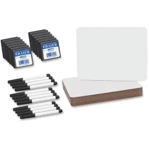 212 MAIN Flipside Rectangular Dry Erase Whiteboard Set - 9x12 in., Dry-Erase Surface Writing Board, Office Stationery Class Pack