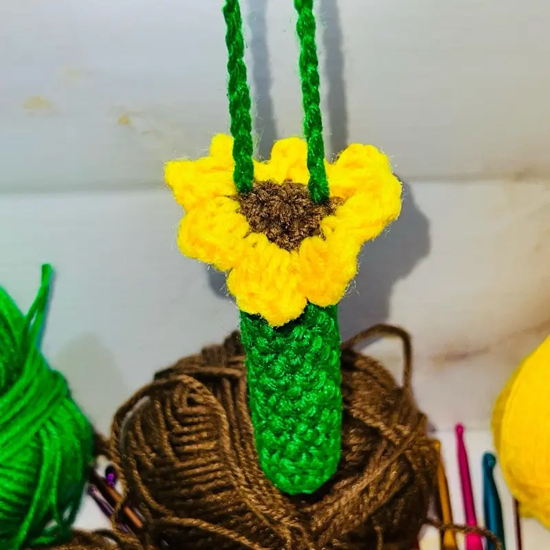 Sunflower crotchet lighter holder