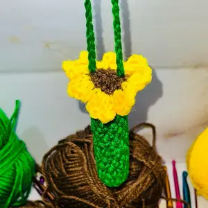 Sunflower crotchet lighter holder