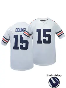 Men's Chicago #15 Football Jersey, with Name and Number Stitched Design, Short Sleeve Loose V-Neck Breathable Jersey, Polyester, Perfect for Team Training, Sports and Casual Wear, Sports Training Jersey, Sports Clothing