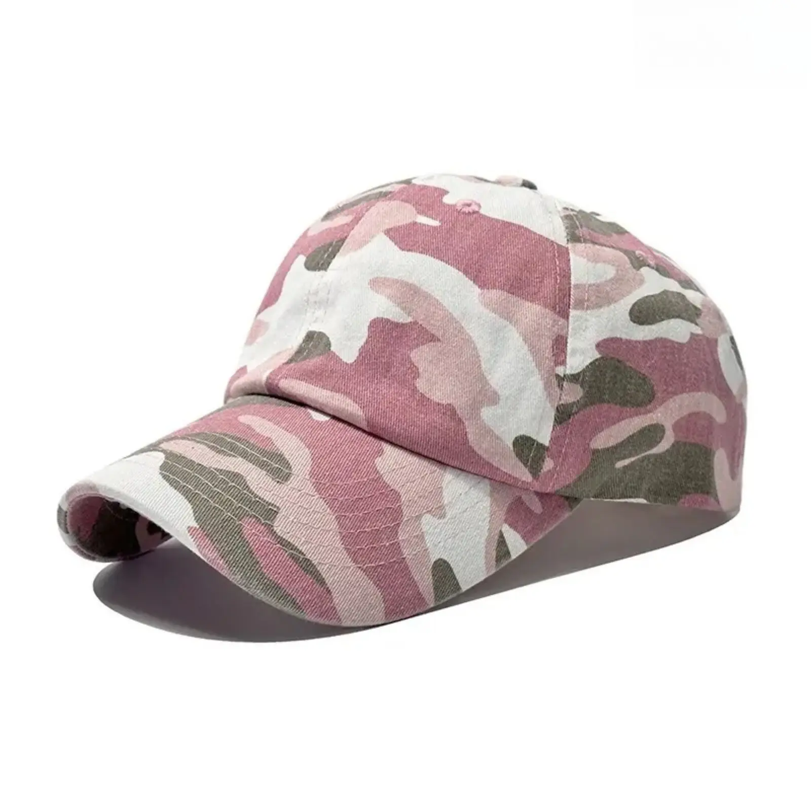 Camo Print Denim Trucker Hat, Unisex Casual Summer Cap with an Adjustable Strap and Curved Brim, Trucker Hats, Women's Trucker Hat