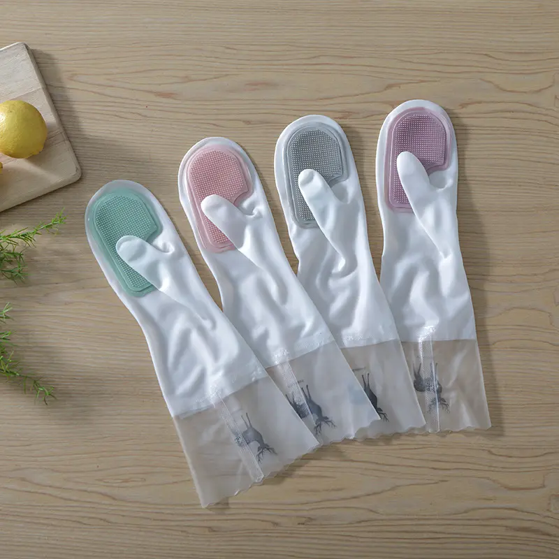3  pairs double cleaning gloves(3colors)