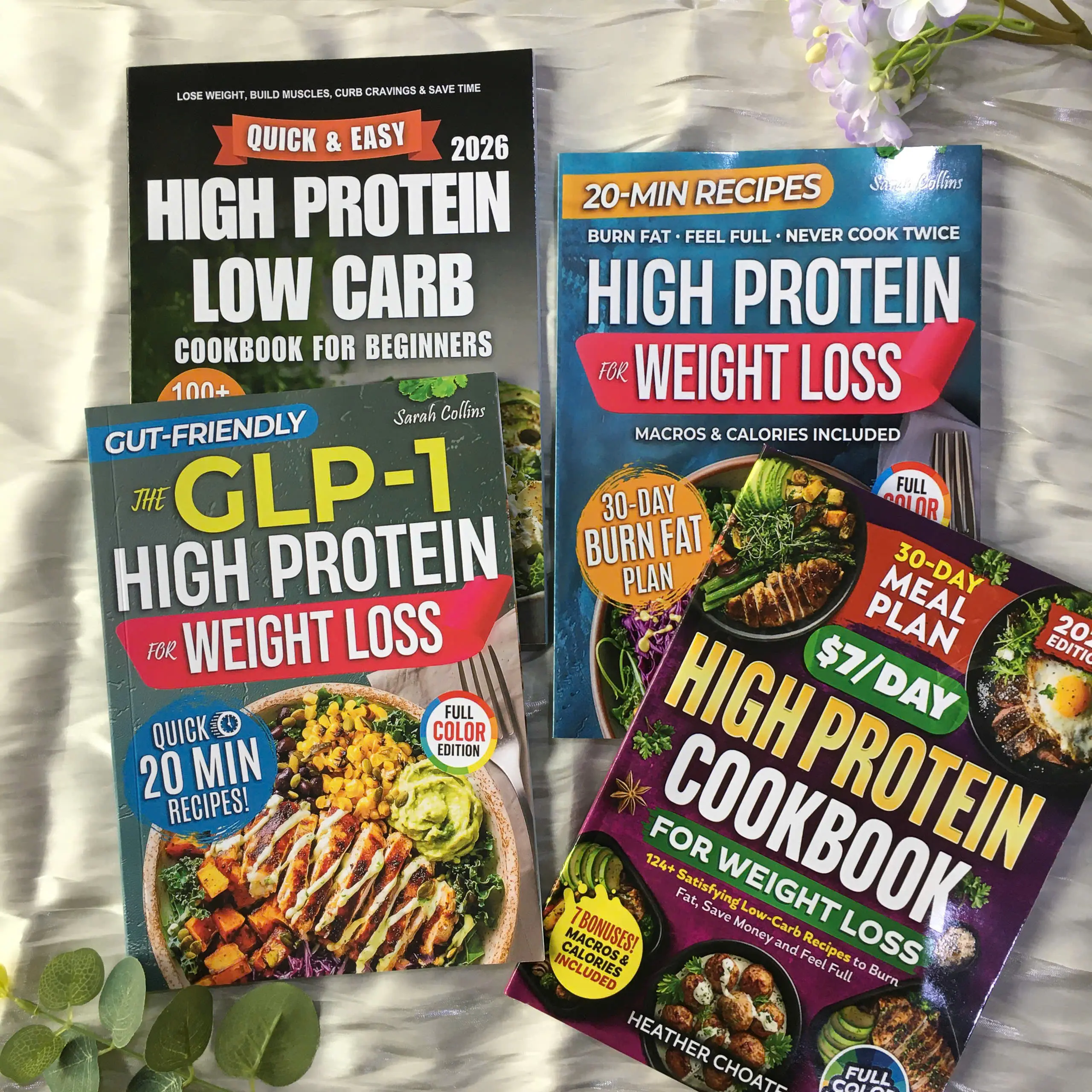 2026 Edition 4-Book High Protein Cookbook Bundle, Low Carb and 30-Day Meal Plans for Beginners