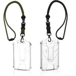 Durable Hexagonal Lanyard Set with Safety Breakaway Clip, Detachable Hook, Metal Hook, ID Badge Holder, Keychain - & Military