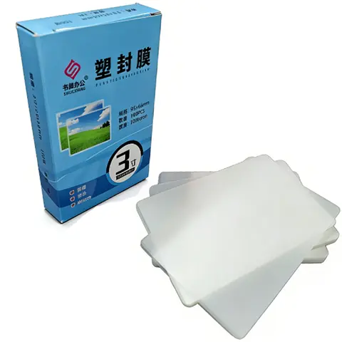 100-Piece Value Adhesive Laminated Sheets Set - 2.6 Inches x 3.8 Inches Universal Hot Melt Thermal Pouches for Laminator, Office Supplies, Card/Document Protection, Enhances Appearance