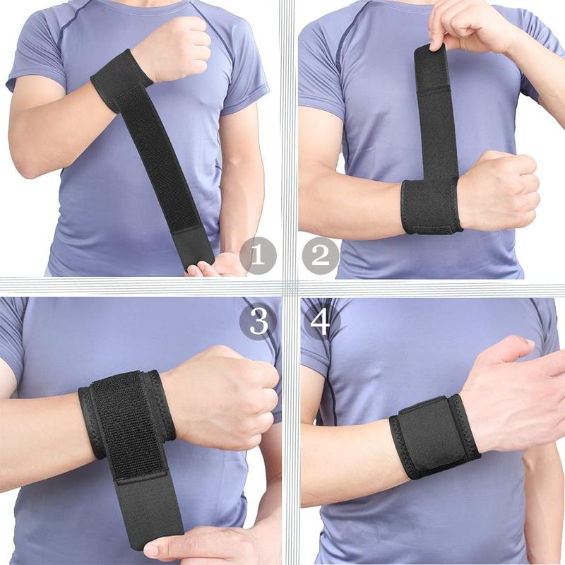 2 Pack Wrist Brace Adjustable Wrist Support Wrist Straps for Fitness Weightlifting Highly Elastic (Black) Good sports helper in gym