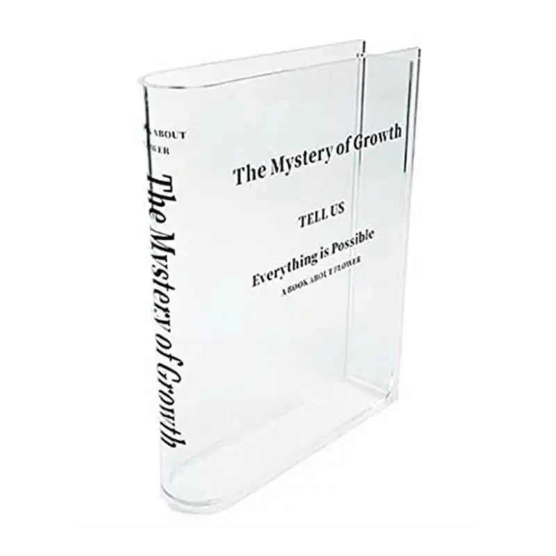 📚 Acrylic Book Flower Vase – Clear Modern Decorative Plant Container | Unique Book-Shaped Design | Perfect for Home, Weddings & Gifts