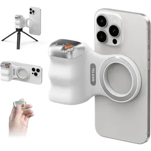 Fun Shot Magnetic Phone Camera DSLR Style Shutter Grip for iPhone & Android with Detachable Wireless Shutter Button - 1/4" Screw - Comfort Ergonomic Camera Grip Handle HolderChager
