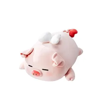 MINISO B-BO Piggy Winged Lying-Down Plush Toy,Cute Stuffed Animal,Soft Cuddly Companion,Cute Angel Pig,Cute Collectible Doll,Suitable for Gifts, Room Decor and Hugging Therapy,Holiday Gift,Valentine's Day Gift(1pc)