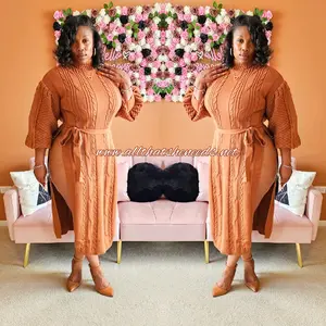 Butterscotch Cable Knit Long Sleeve Sweater Knitwear