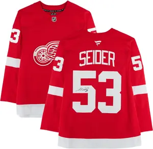 Moritz Seider Detroit Red Wings Autographed Red Fanatics Premium Jersey - Fanatics Authentic Certified