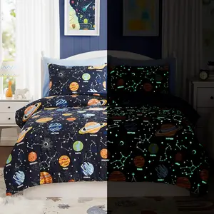 Comforter Set - 5 count  Bedding Sets for Boys Girls Teen, Glow in The Dark  Bed in A Bag with Sheets