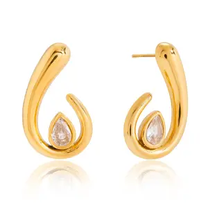 APRIL Gold Earrings for Women Trendy,18K Gold Plated Stud Earrings Simple Minimalist Cubic Zirconia Diamond Gold Earrings Simple Minimalist Cubic Zirconia Diamond Gold Earrings Hypoallergenic Earring for Women Gifts