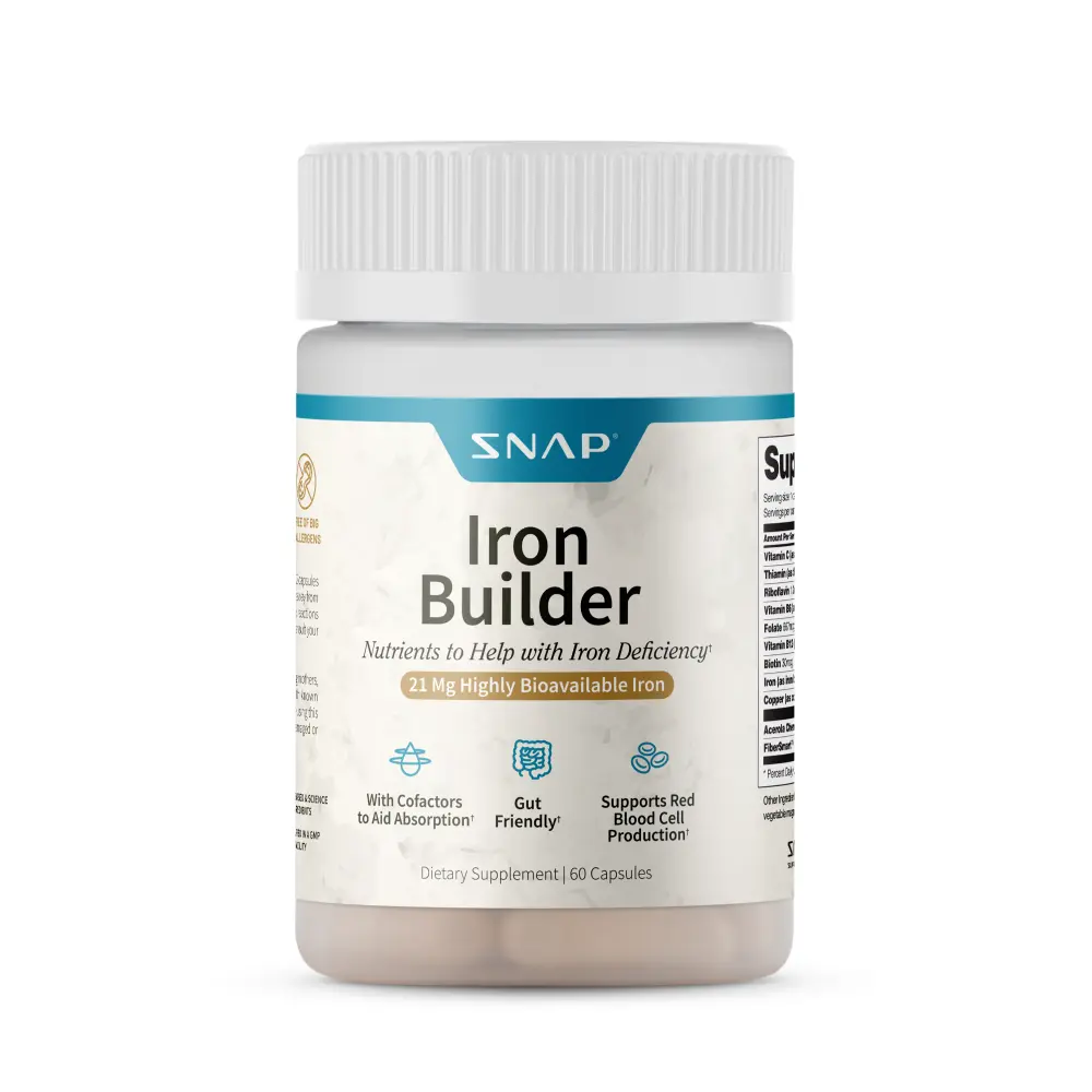 Snap Supplements - Iron Builder - 60 Servings - Natural Supplement Capsules Healthcare Edible