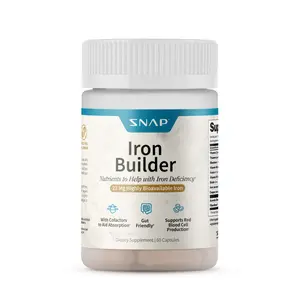 Snap Supplements - Iron Builder - 60 Servings - Natural Supplement Capsules Healthcare Edible