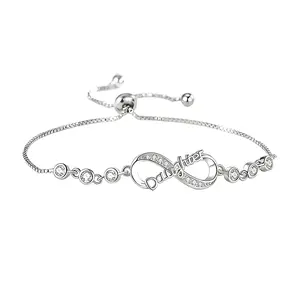 Witchy Jewelry - 925 Sterling Silver Infinite Love Bracelet Set, Daughter Gifts from Mom, Adjustable Witch Bracelet | Mother Daughter Matching Jewelry | Witchtok Gift,Special Gift,Unique & Thoughtful Present