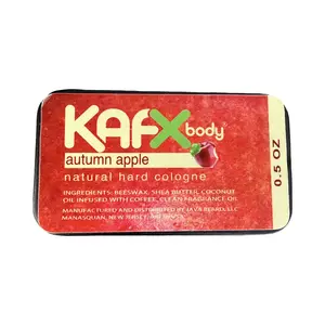 KAFX Body Autumn Apple Natural Hard Cologne Unisex Perfume with Beeswax & Shea Butter Alcohol Free 0.5 oz Tin Long Lasting Fragrance Solid Form