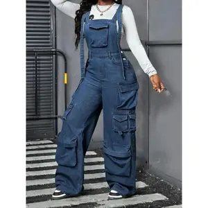 Women’s denim overalls, casual adjustable-strap overalls for daily wear—ladies’ clothing suitable for all seasons and everyday use