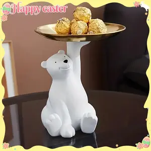 Polar Bear Tray Modern Bohemian Style, Lightweight for Bedroom Office Living Room, Smooth Surface Polar Bear Decor, Bear Ornament