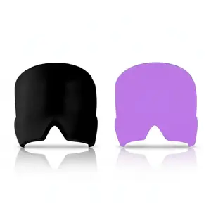 Cold Compress Gel Eye Mask Bundle, Eye Cover, Black & Purple or Purple & Gray, Gel Material, Blackout Sleeping Mask for Women and Men Daily Use, Sleep Masks