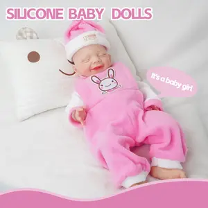 NO.5  17.72 inch baby girl doll，silicone doll，Reborn doll，Washable material，Can be cleaned with water，Realistic appearance，Suitable for companionship and role-playing toy dolls