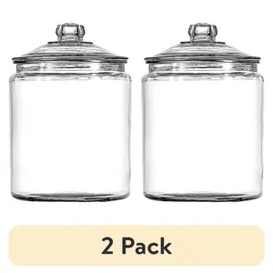 (2 pack) Heritage Hill Glass Jar with Lid, 2 Gallon